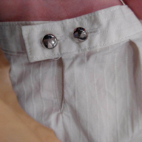 Large Jacob pinstripe short sleeve button down ivory dress shirt - Picture 9 of 16